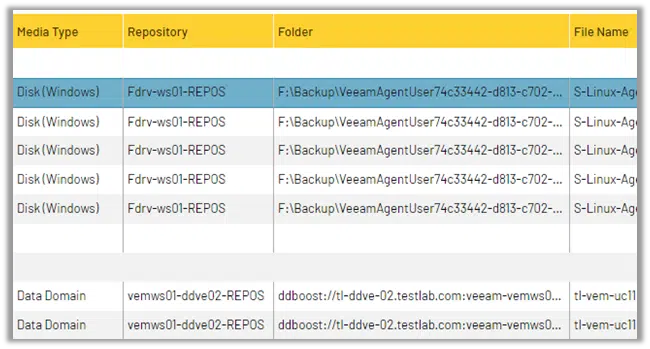 Restore Point report