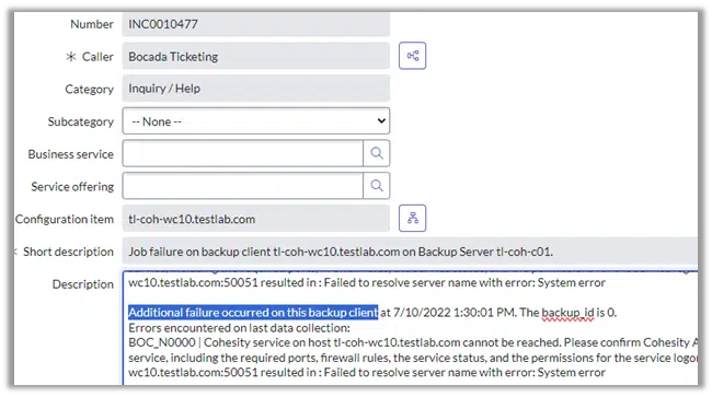 ServiceNow Ticketing